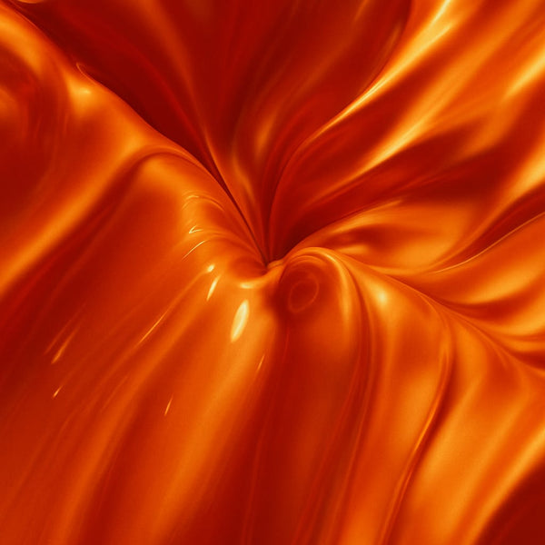 Close-up of a swirling orange fabric texture